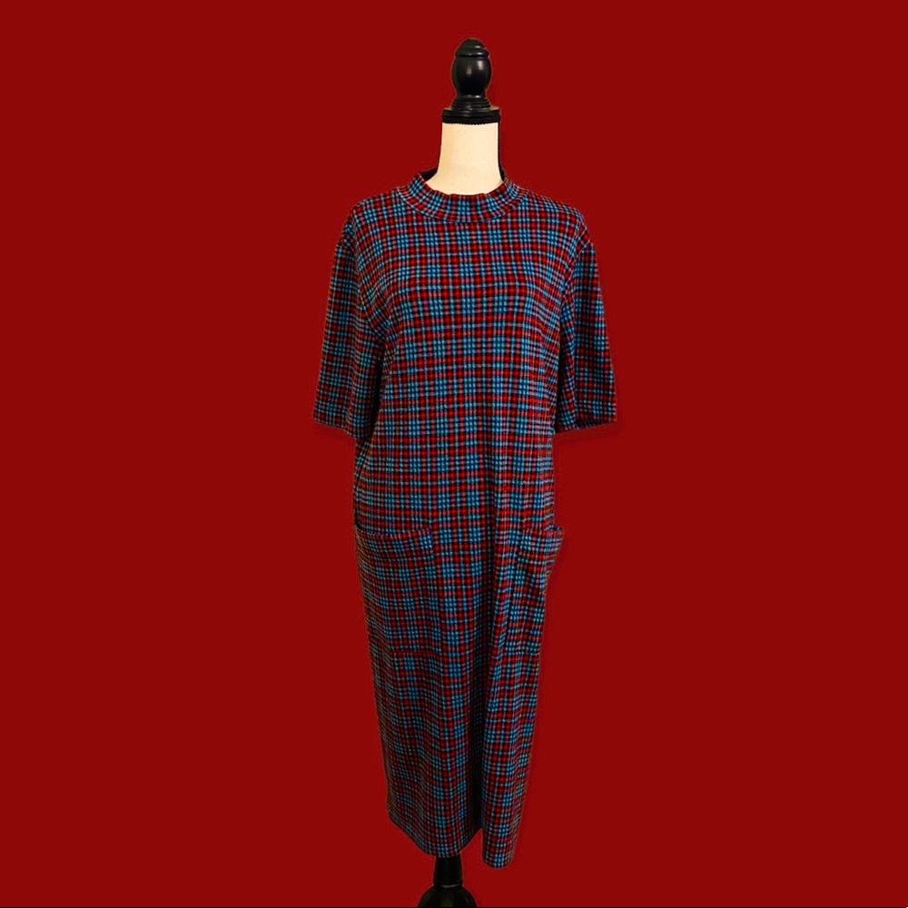ZARA || PLAID MIDI DRESS WITH POCKETS